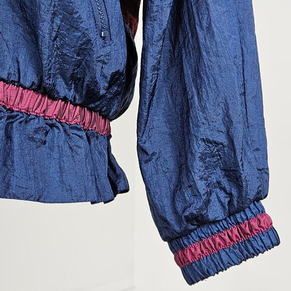 Active Stuff Vintage Blue Maroon Windbreaker Bomber Jacket | M | MINOR FLAWS - Picture 5 of 16